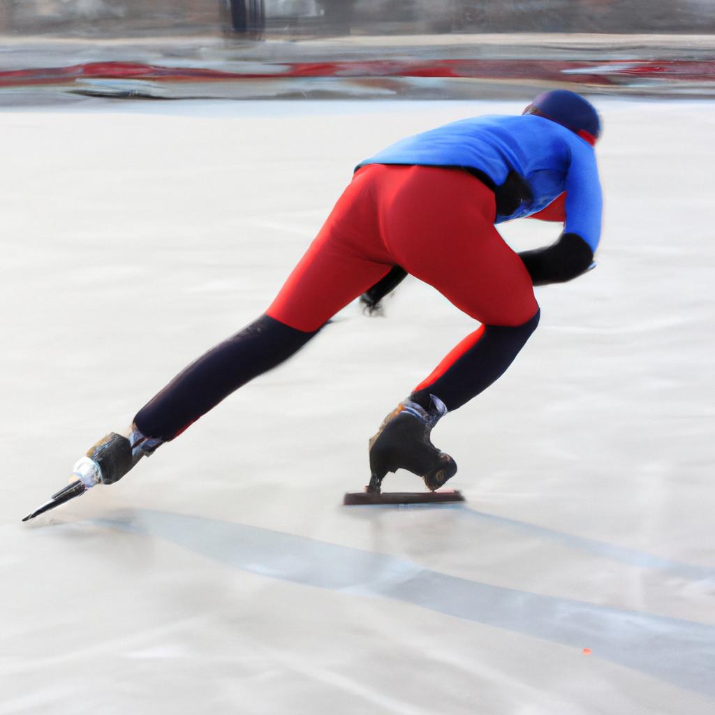Person speed skating on ice